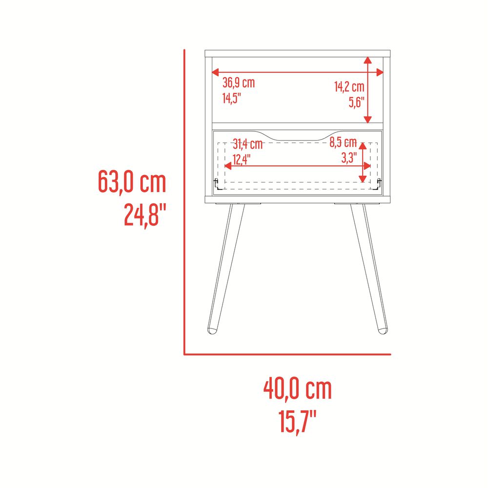 Velador Melamina 1 Cajon 63x40x35 Cm Café Claro Y Azul image number 9.0