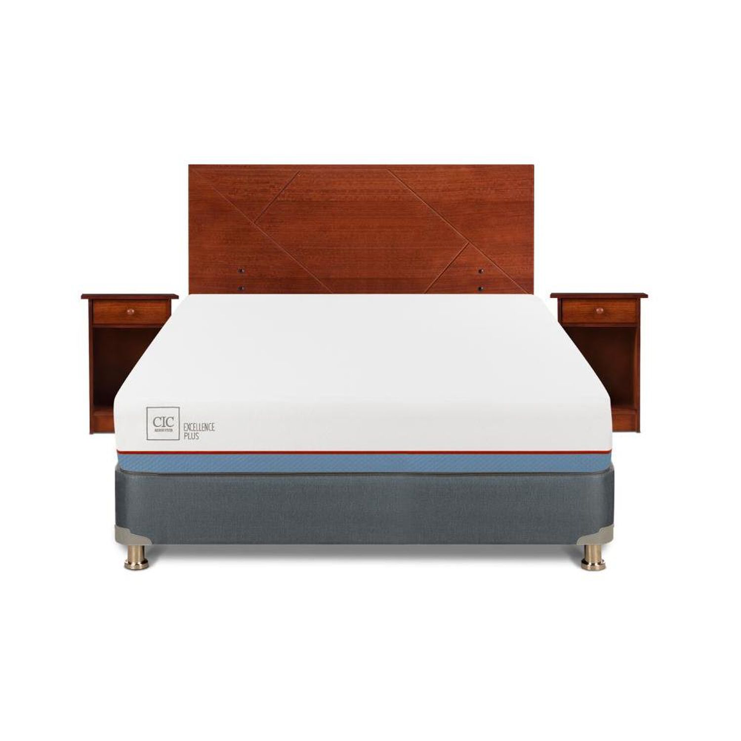 Cama Americana Cic Excellence Plus / 2 Plazas / Base Dividida + Set De Maderas image number 0.0