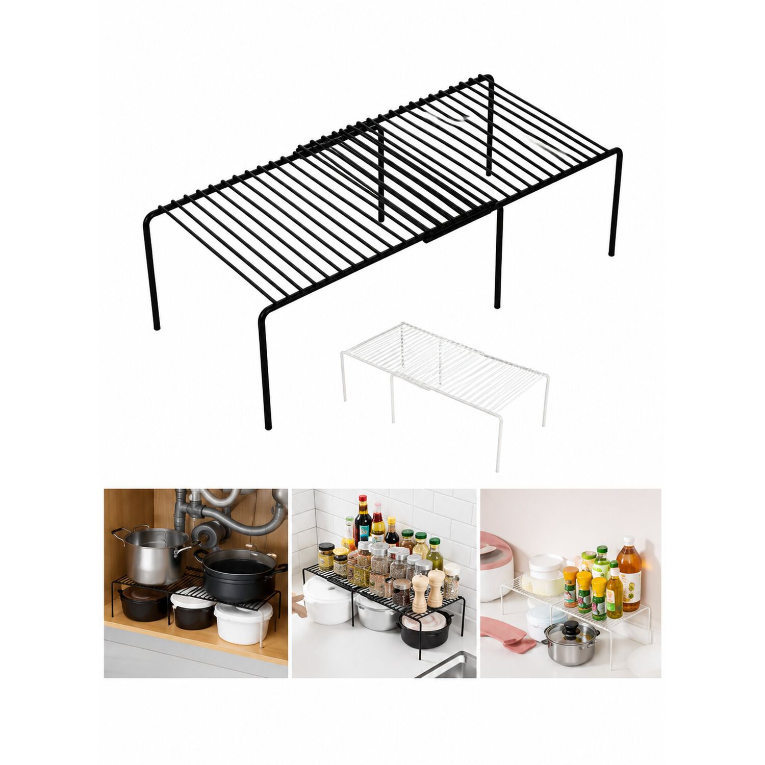 Repisa Extensible De Hierro Apilable Organizador Rack Cocina image number 1.0