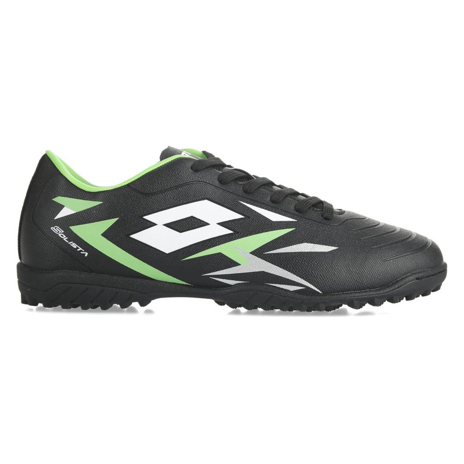 Zapatilla F&uacute;tbol Juvenil Lotto Solista Tf Jr Negro/verde image number 2.0