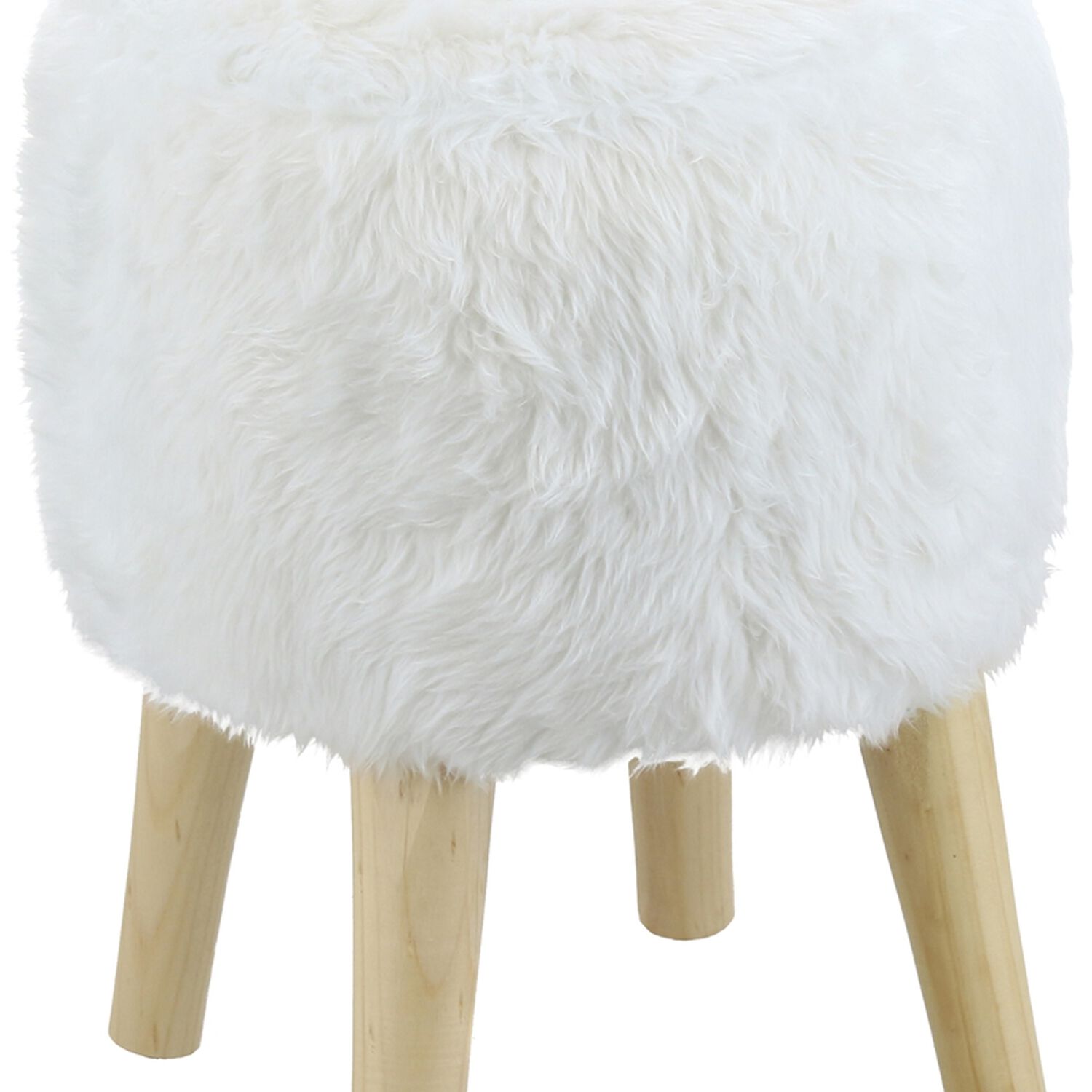 Pouf Bird Blanco Piel Sint&eacute;tica 35x35x45 Cm M&aacute;xima Design image number 1.0