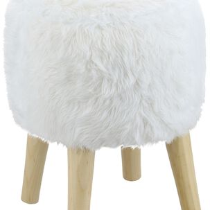 Pouf Bird Blanco Piel Sint&eacute;tica 35x35x45 Cm M&aacute;xima Design