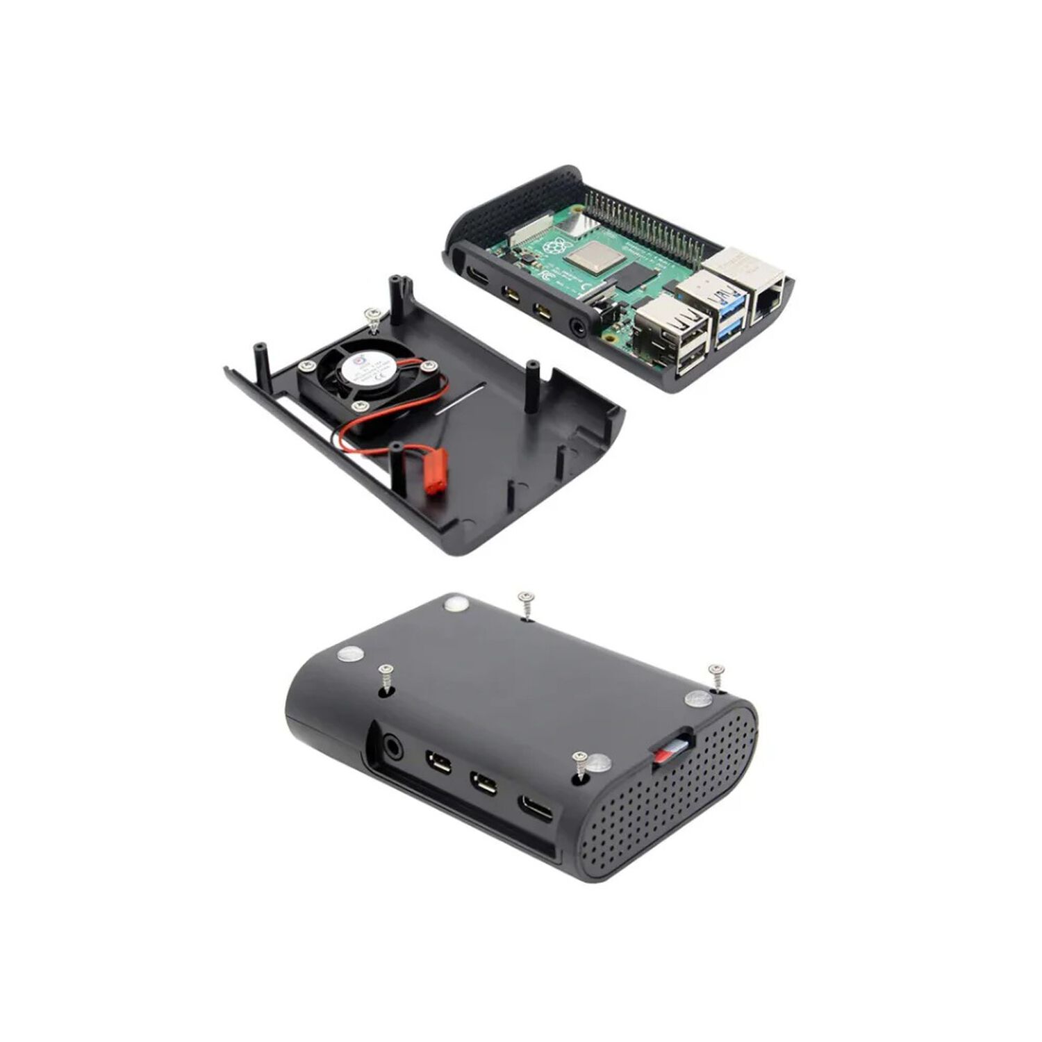 Caja Para Raspberry Pi 4 B Con Ventilador Y Disipadores image number 1.0