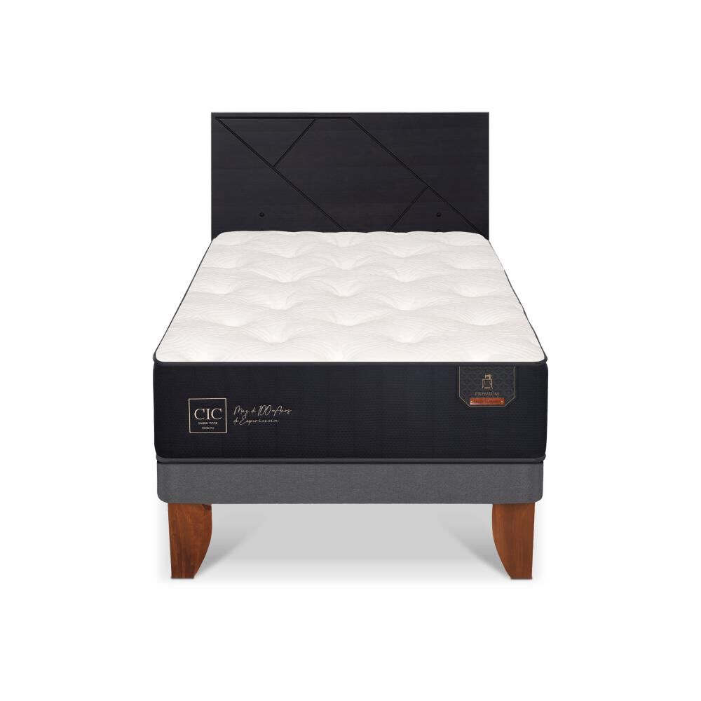 Cama Europea Cic Linea Premium / 1.5 Plazas / Base Normal + Respaldo image number 0.0