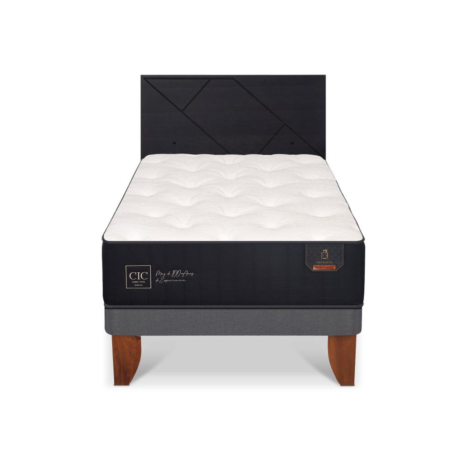 Cama Europea Cic Linea Premium / 1.5 Plazas / Base Normal + Respaldo image number 0.0