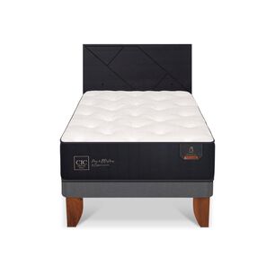 Cama Europea Cic Linea Premium / 1.5 Plazas / Base Normal + Respaldo