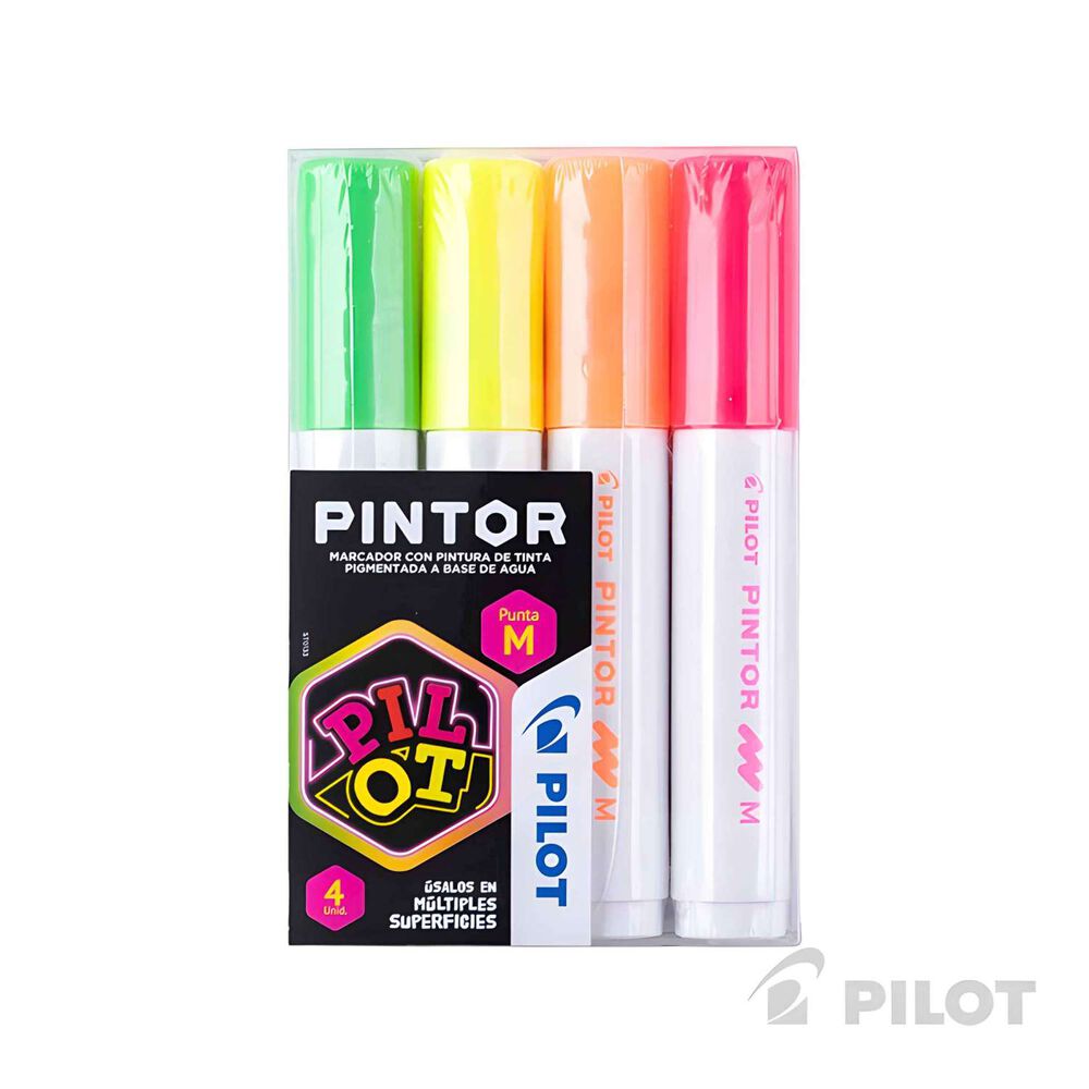 Set Marcador Pintor Medio 4un Neón - Pilot image number 0.0