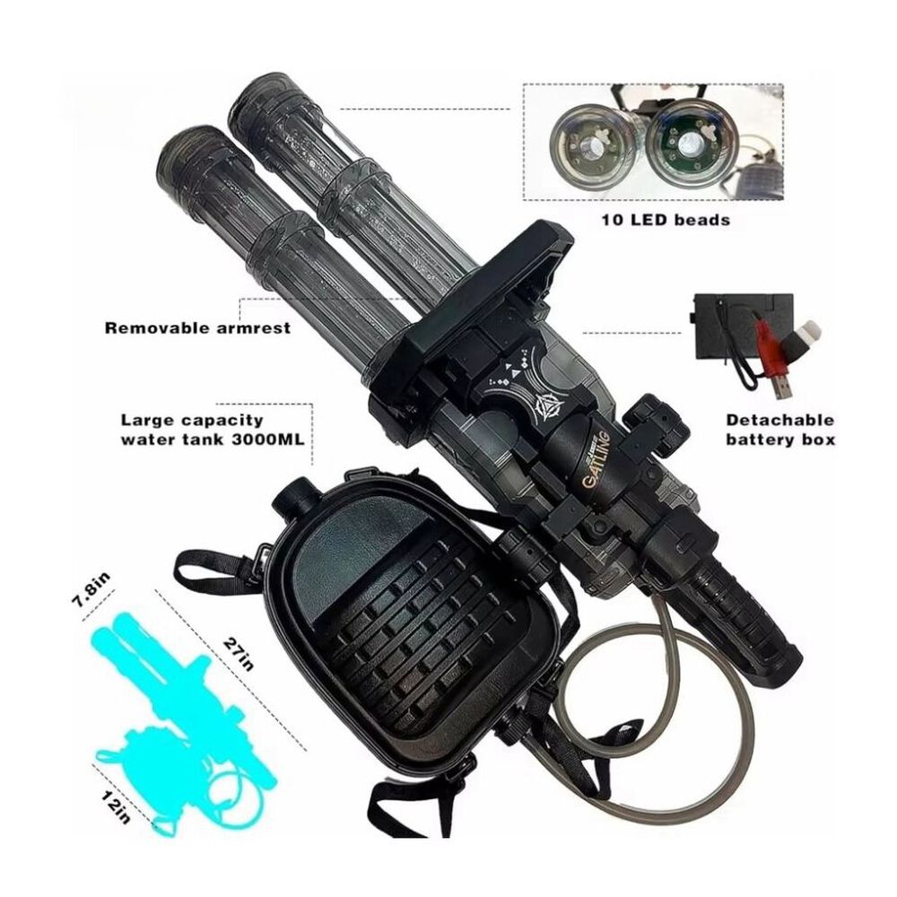 Ametralladora De Agua Con Mochila 2.25l Y Luces Rgb image number 3.0