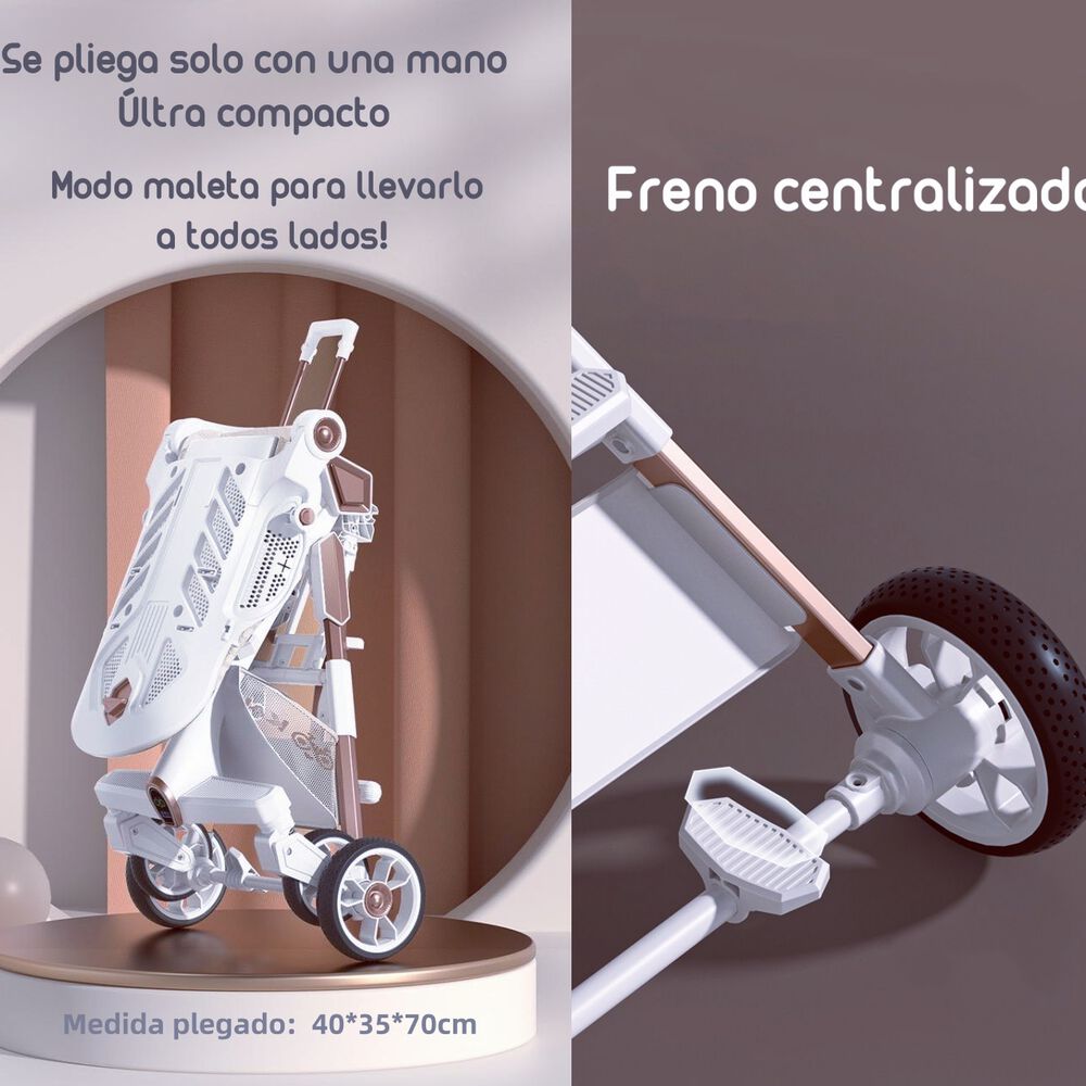 Coche De Paseo 360° Con Mesita Lubabycas Negro image number 4.0