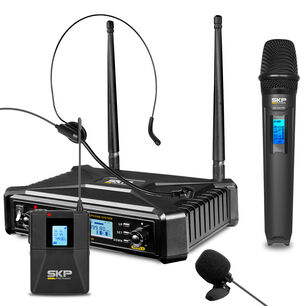 Kit Micr&oacute;fono Inal&aacute;mbrico Multifrec. Skp Uhf 700pro