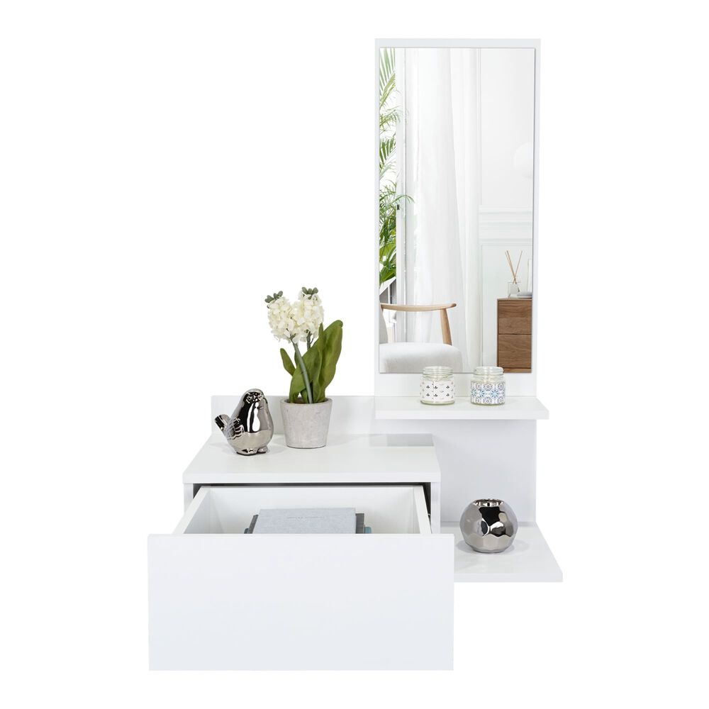 Mueble Recibidor De Pared Living 1 Cajon 90x60x35 Cm Blanco image number 2.0