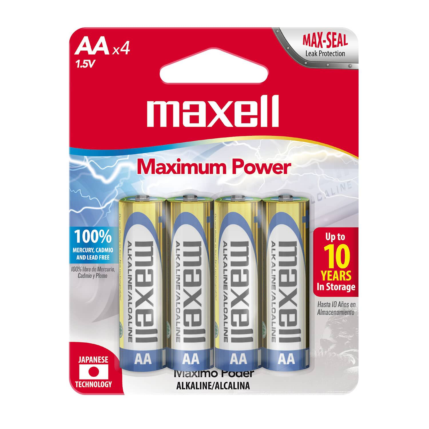 Pilas Alcalinas Maxell Tama&ntilde;o Aa 4 Unidades image number 0.0