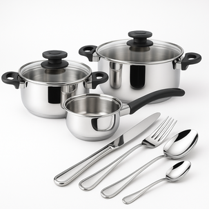 Bateria De Cocina Magefesa Style / 5 Piezas + Cubiertos De Mesa Magefesa Ana / 24 Piezas