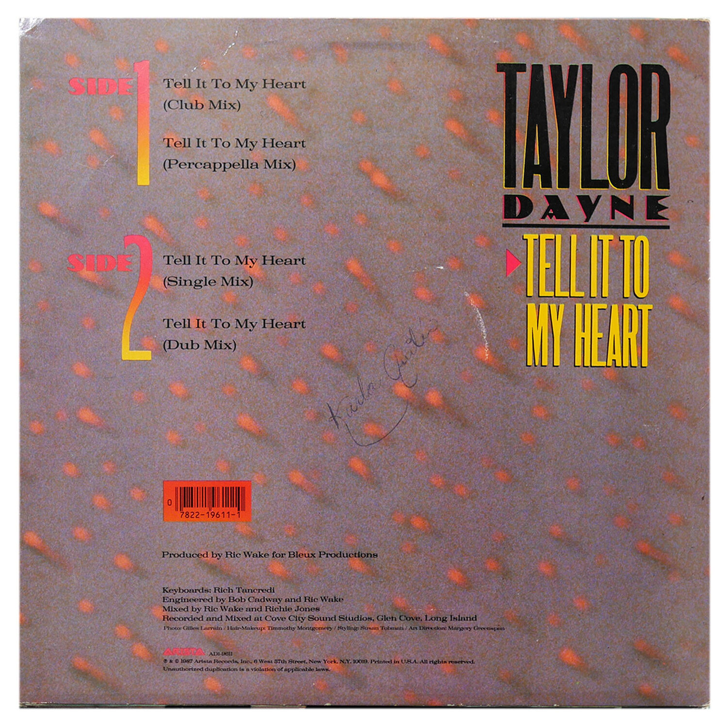 Taylor Dayne - Tell It To My Heart | 12" Maxi Single Usado image number 1.0
