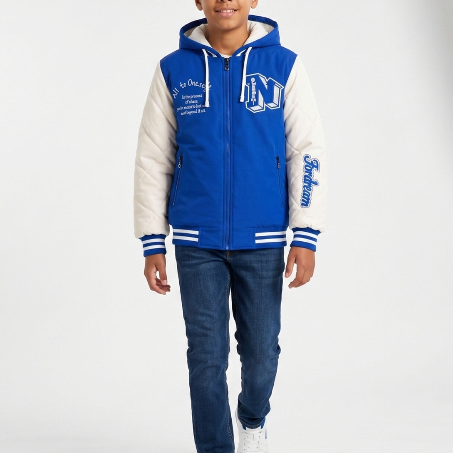 Chaqueta Varsity Bomber Acolchada Capucha Urbana Desmontable image number 3.0