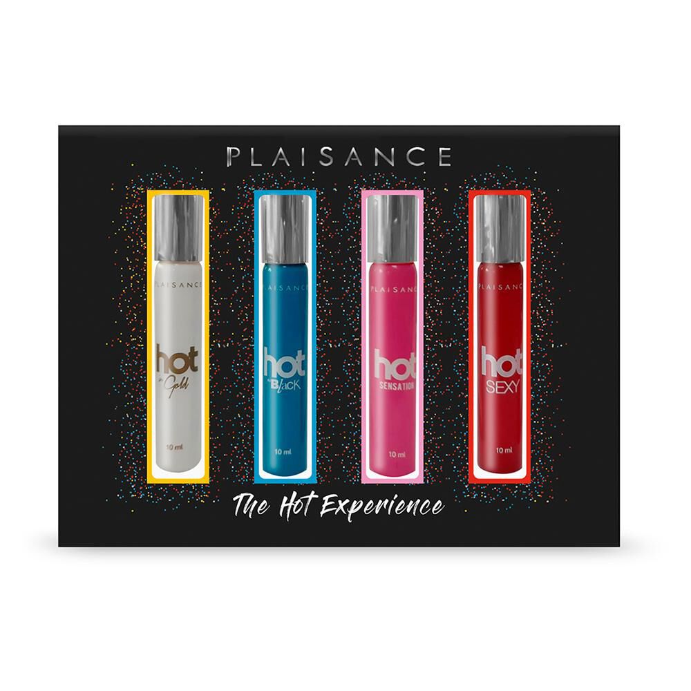 Set De 4 Perfumes Roll On Hot Plaisance / 10 Ml