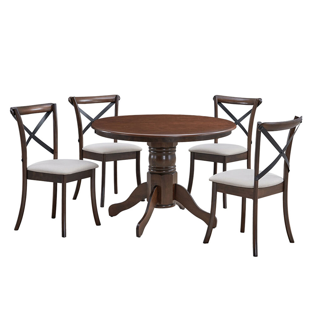 Juego De Comedor Victoria Chocolate 4 Sillas Crossback image number 1.0