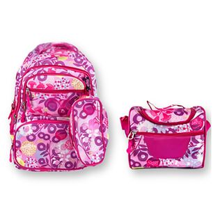 Pack Mochila Lonchera Estuche 45cm Juvenil Escolar Flowers