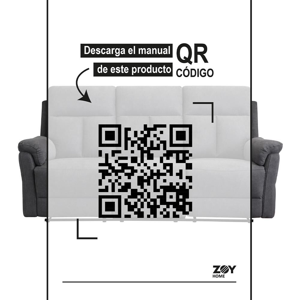 Sof&aacute;&nbsp;reclinable Zoy Home Beijing / 3 Cuerpos image number 8.0