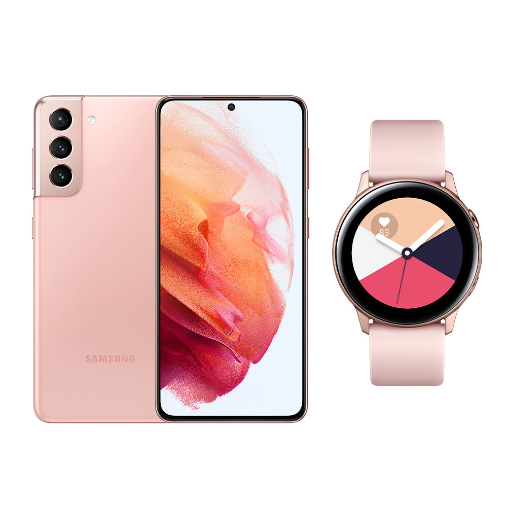 Smartphone Samsung S21 Phantom Pink + Galaxy Active Gold image number 0.0