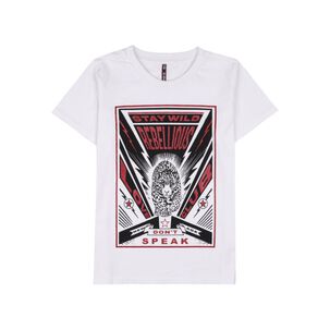 Polera Print Folia Tigre Manga Corta Cuello Redondo Mujer Rolly Go