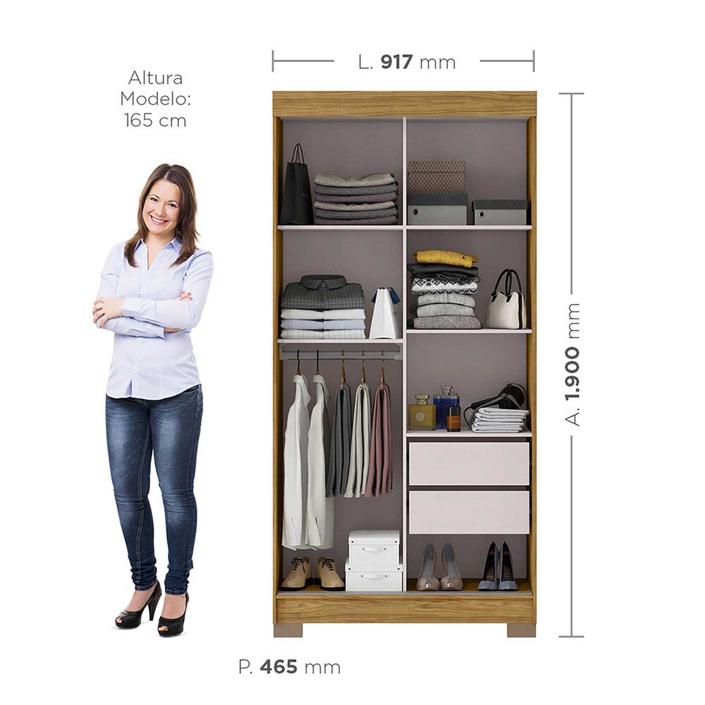 Closet 2 Puertas Corredera Lumire 190x46,5x 91,7 image number 2.0