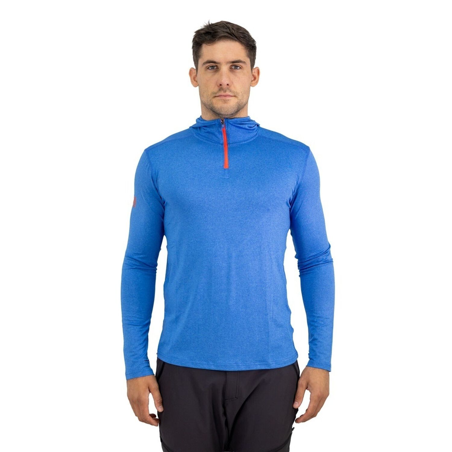 Polera Dry Fit Hw Spx C/ Gorro Manga Larga Hombre Blue image number 0.0
