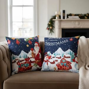 Set De 2 Cojines 45x45cm Navidad - Nieve Azul