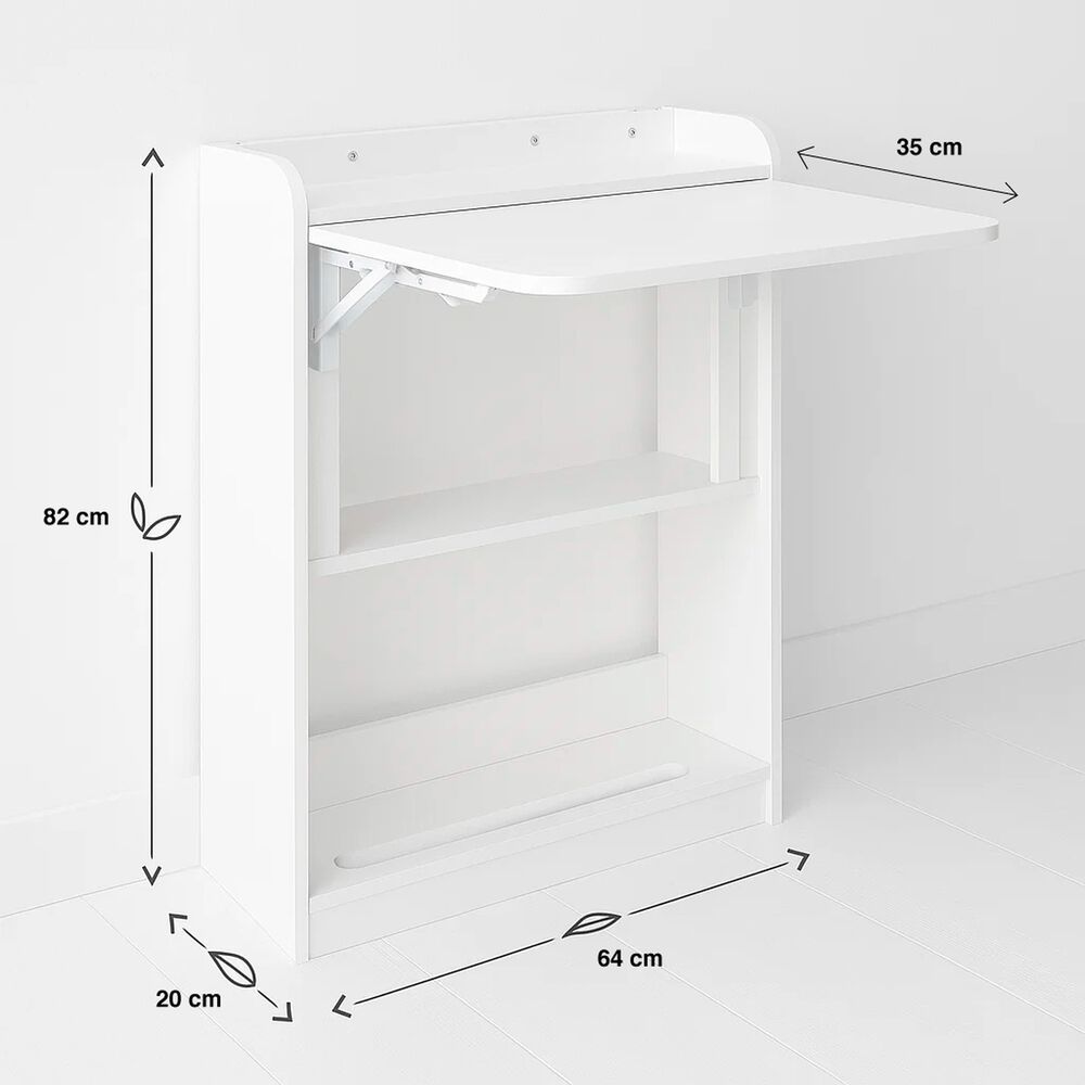 Escritorio Multifuncional Blanco - Compacto Con Estanter&iacute;as image number 3.0