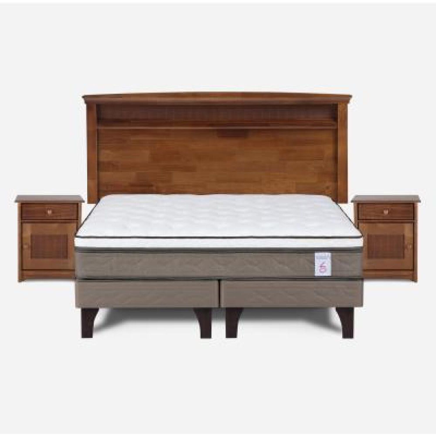 Cama Europea Rosen New Style 6 / 2 Plazas / Base Dividida + Set Maderas image number 6.0
