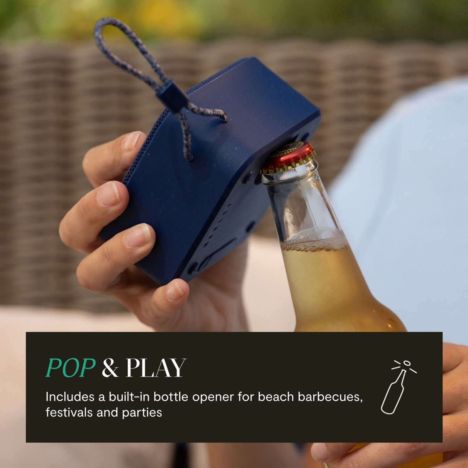 Parlante Bluetooth 5.3 Waterproof Rise Up Azul Marley image number 3.0