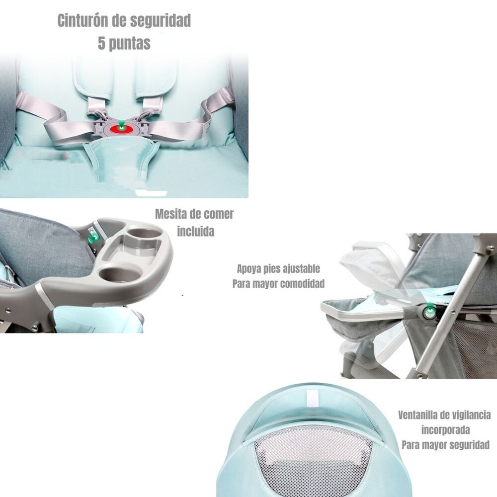 Coche De Paseo Reversible Rubik Negro Lubabycas image number 5.0