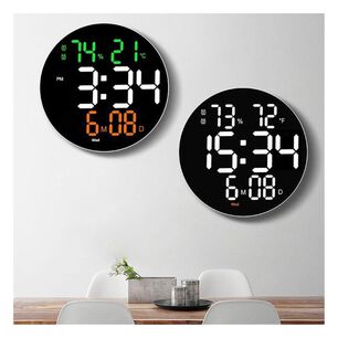 Reloj De Pared Digital Led Grande Sensor Temperatura Moderno