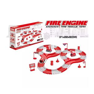 Juguete Pista De Autos Bomberos Armable 31x22x6cm Infantil