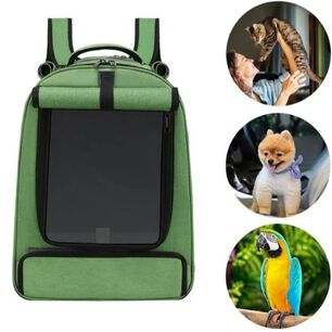 Mochila Bolso Transportes Malla Mascotas Perros Gatos Xl Verde