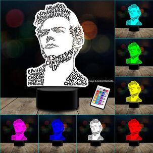 Lampara 3d Harry Styles Rostro Letras Control / Remoto Modc