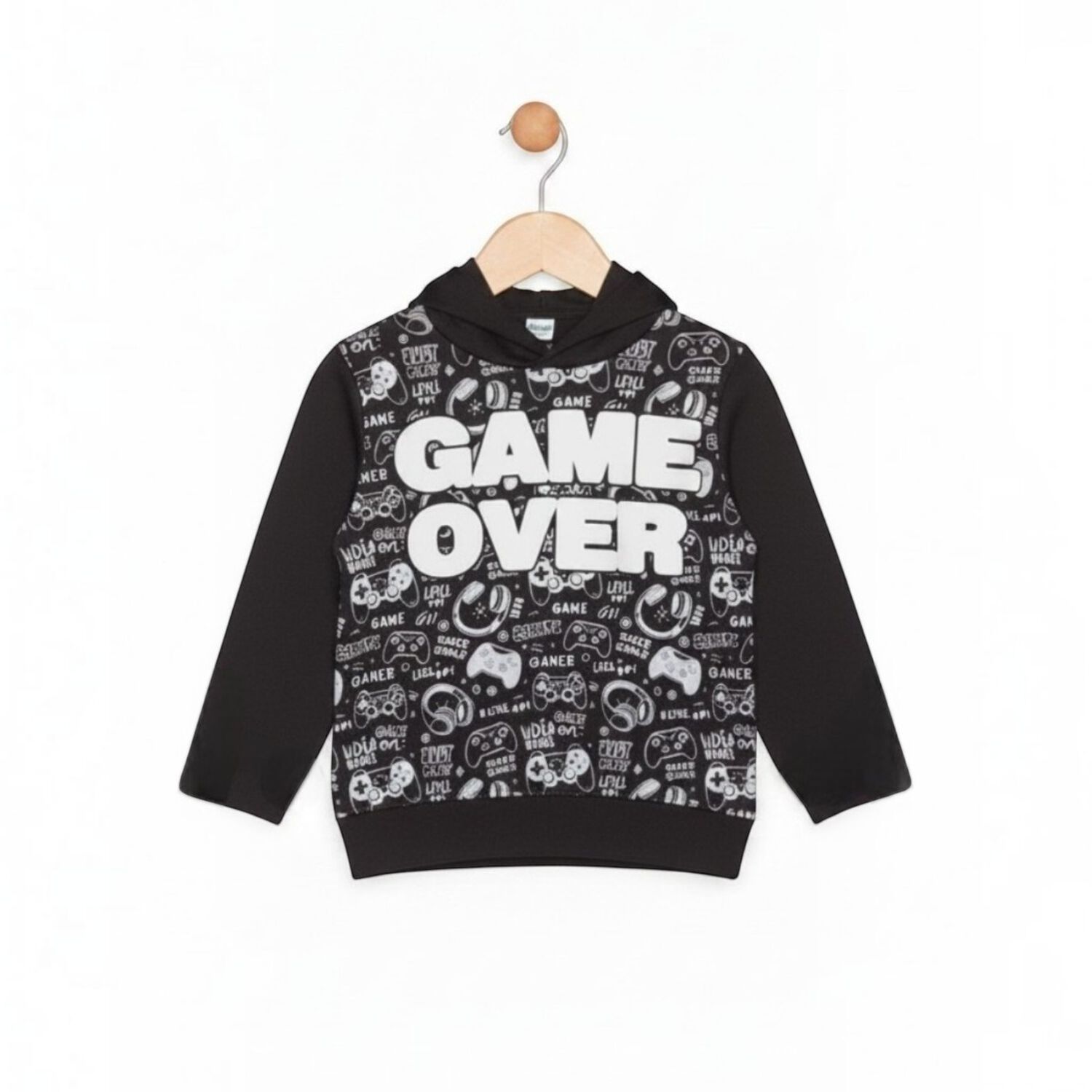Buzo Ni&ntilde;o Franela Game Over Acero image number 4.0