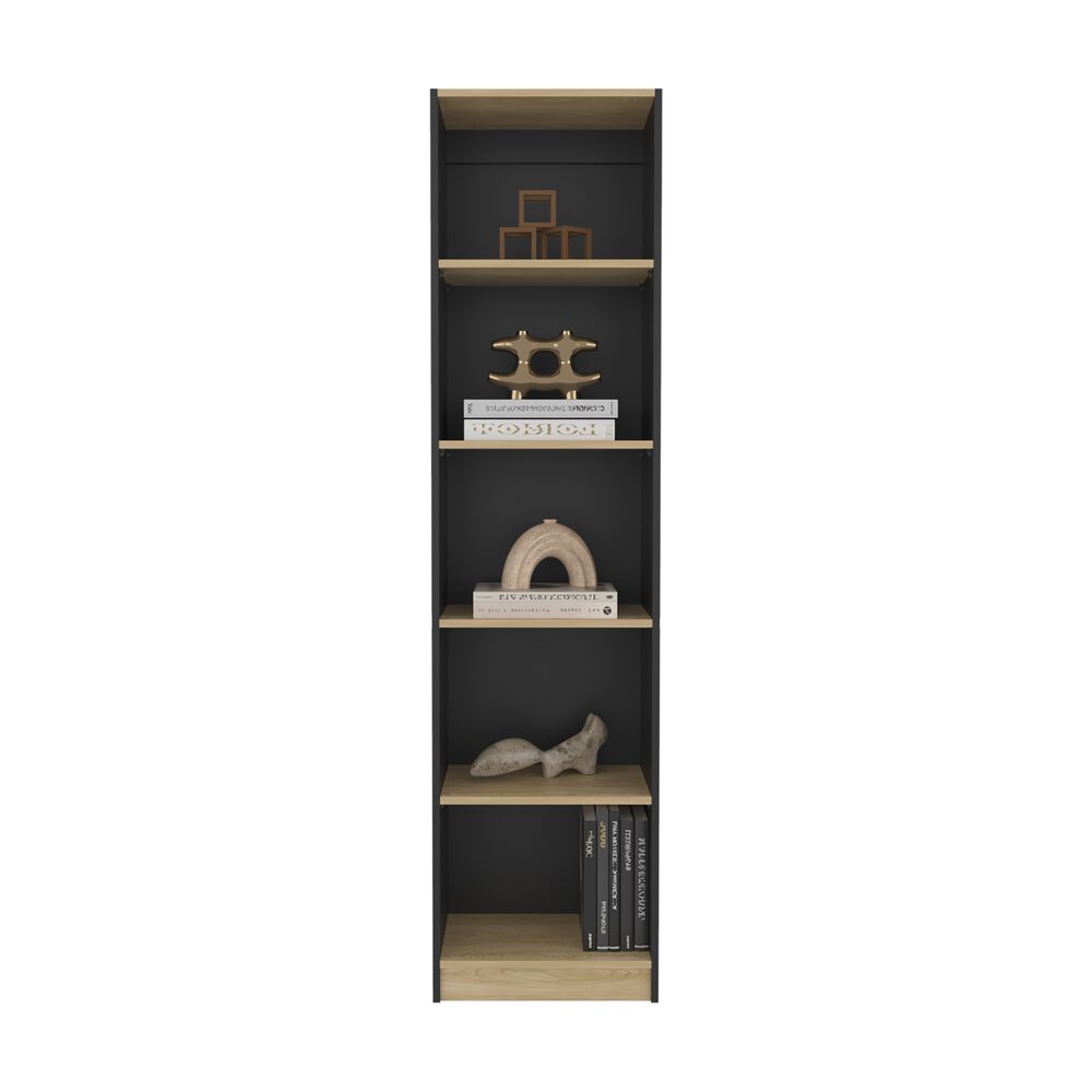 Estante Organizador 5 Niveles 180,6x45x29,9 Cm Negro Y Cafe Claro image number 1.0