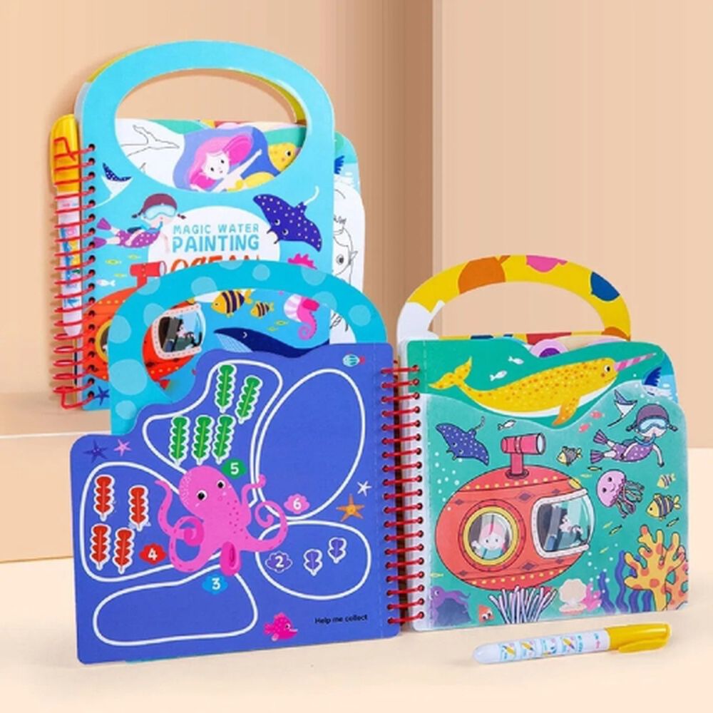Libro Mágico Cuaderno Didáctico Niños Para Pintar Con Agua image number 2.0