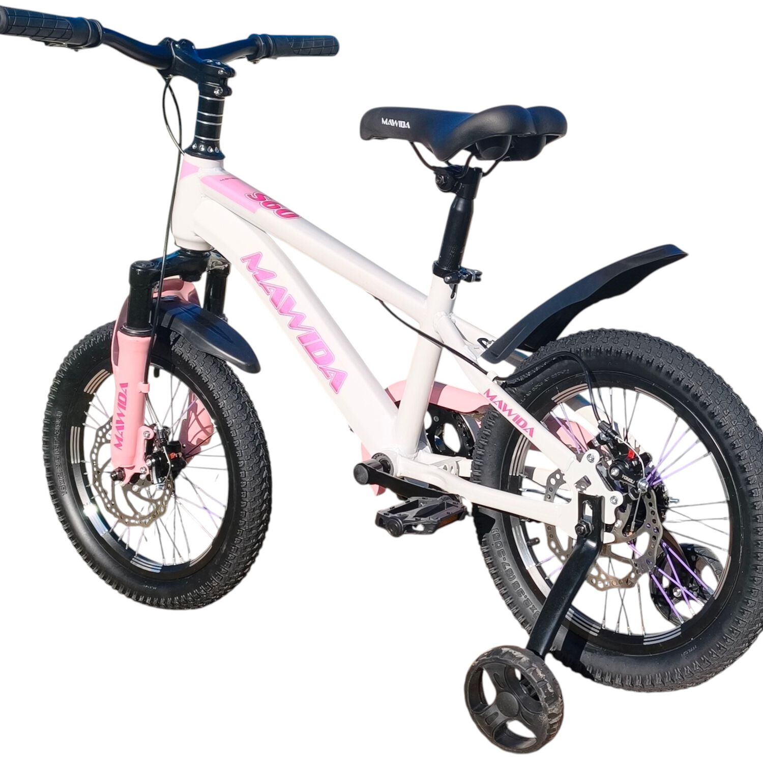 Bicicleta Aro 16 Mawida Con Freno Disco Blanco Rosado image number 4.0