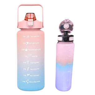 Pack 2 Botellas Agua Motivacionales De 2 Litros Y 900 Ml
