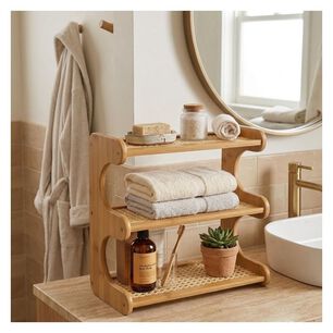 Organizador De Ba&ntilde;o De Bamb&uacute; Repisa 3 Niveles Multifuncional