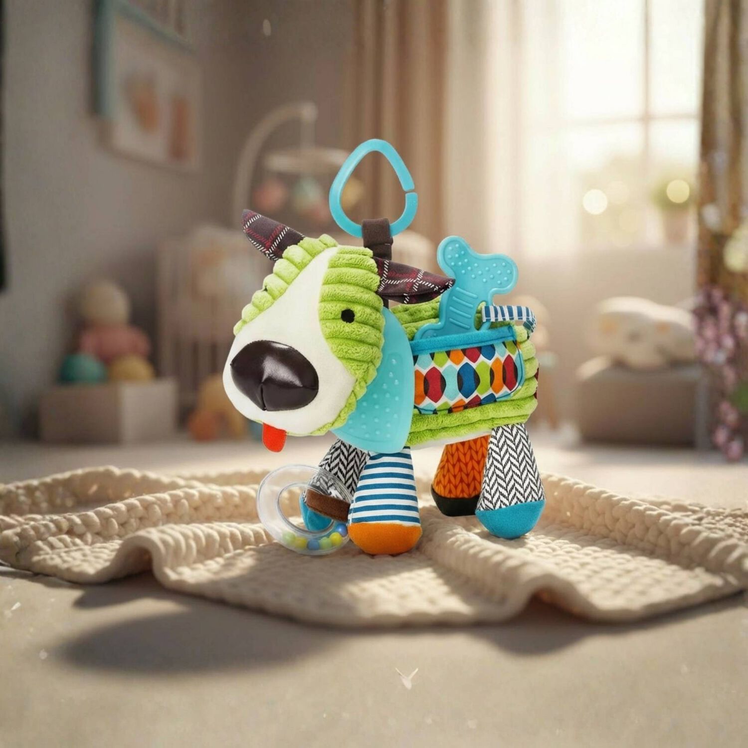 Juguete Peluche Animales Sensorial Con Mordedor Y Sonajero Dise&ntilde;o Perrito Ni&ntilde;a Y Ni&ntilde;o image number 0.0