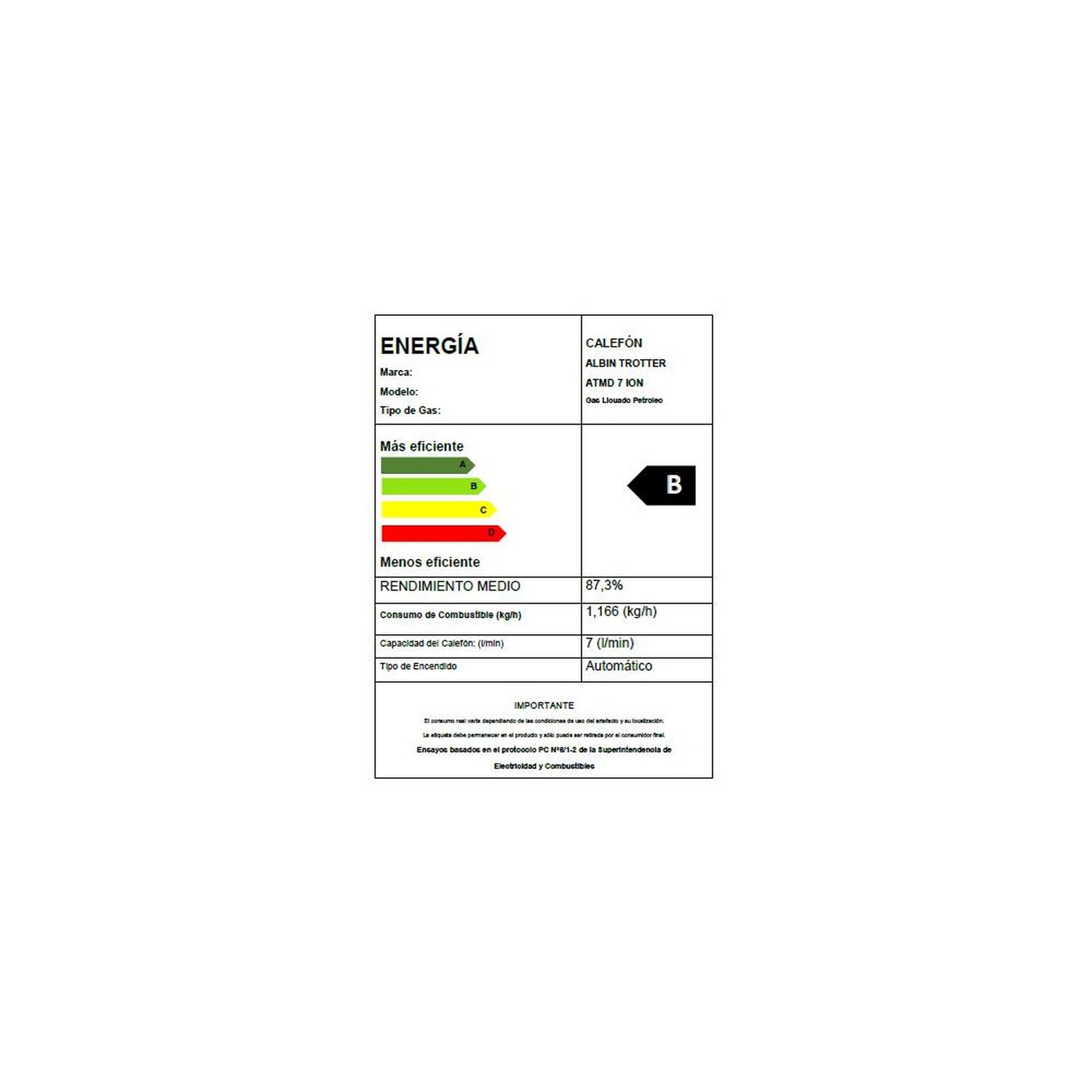 Calefont Albin Trotter 7 Litros Tiro Natural Gas Licuado image number 4.0