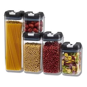 Set 5 Contenedores Alimento Herméticos Plástico Negro