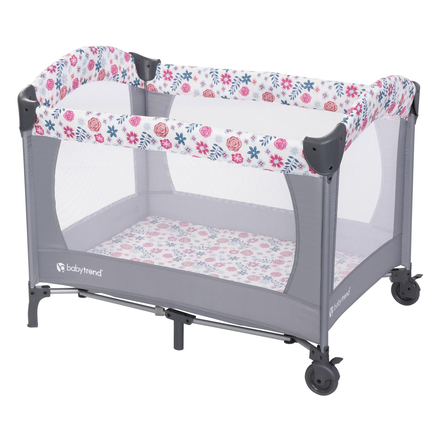 Cuna Corral Ez Rest Flora Pink image number 2.0