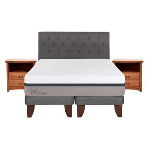 Cama Europea Cic Balance / King / Base Dividida + Set De Maderas