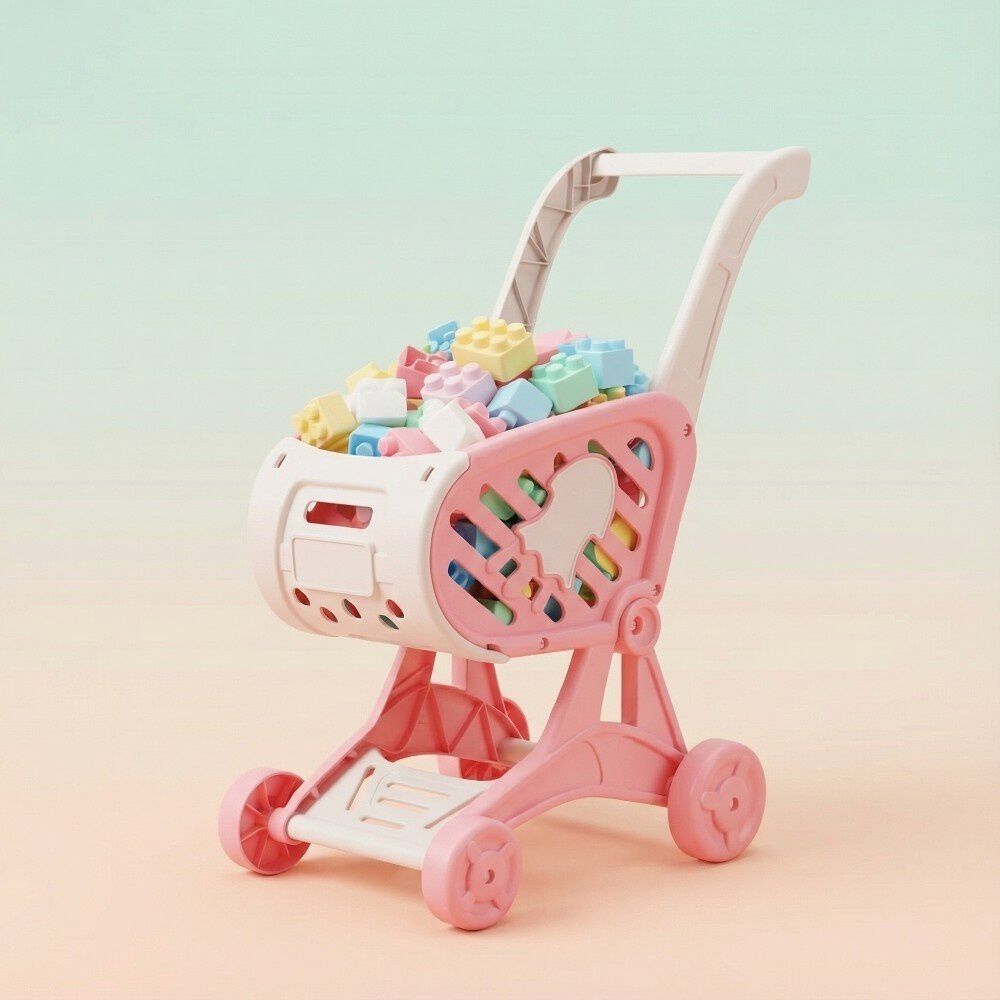 Carrito De Supermercado Con Bloques Armables Para Ni&ntilde;as image number 0.0