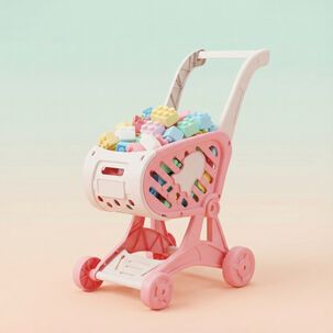 Carrito De Supermercado Con Bloques Armables Para Ni&ntilde;as