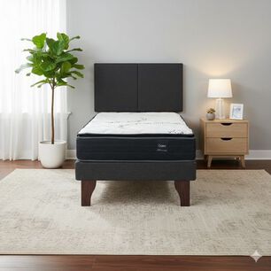 Cama Europea 1.5 Plaza 190 Plus Respaldo Everest